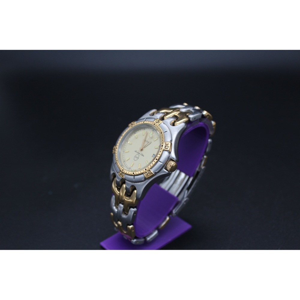 Bulova Marine Star Mens Two Tone Stainless Steel Watch 100M Date Gold Silver